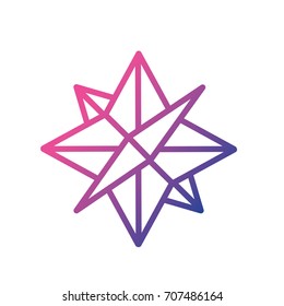 line compass symbol to geography adventure direction