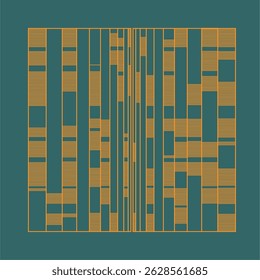 Line composition abstraction in art deco style