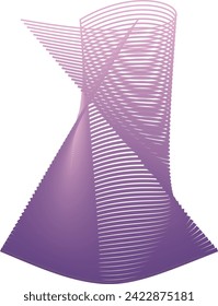 The line composition forms geometry with gradations of purple, blue, violet as a support in the visual design