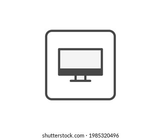 Icono de equipo de línea aislado en fondo blanco. Símbolo de esquema para diseño de sitio web, aplicación móvil, ui. Pictograma electrónico. Ilustración vectorial, с editorial k. 
