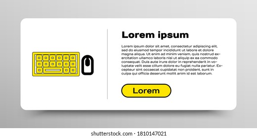 Line Computer keyboard and mouse icon isolated on white background. PC component sign. Colorful outline concept. Vector