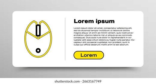 Icono de juego de ratón de computadora de línea aislado sobre fondo blanco. Óptico con símbolo de rueda. Concepto de contorno colorido. Vector