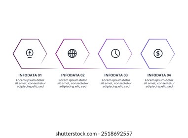 Line concept for infographic with 4 steps, options, parts or processes. Business data visualization.