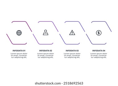 Line concept for infographic with 4 steps, options, parts or processes. Business data visualization.