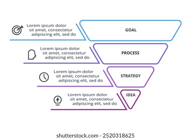 Line concept for infographic with 4 steps, options, parts or processes. Business data visualization.
