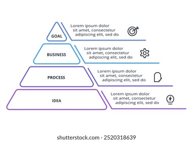 Line concept for infographic with 4 steps, options, parts or processes. Business data visualization.