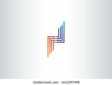 Line concept logo design vector template. Simple technology symbol icon