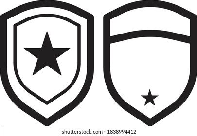 line concept of a shield with swords