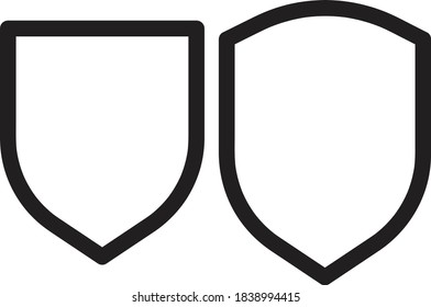 line concept of a shield with swords