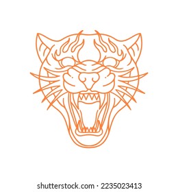  line concept tiger head vector illustration