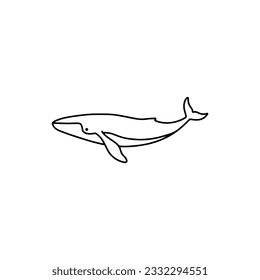 line concept whale vector illustration