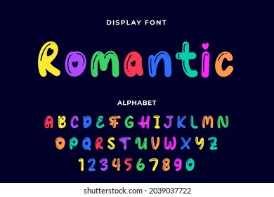 Line Condensed Alphabet Font Colorful Uppercase Stock Vector (Royalty ...