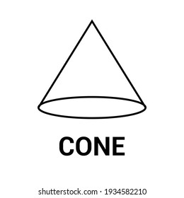 line cone basic simple 3d shape isolated on white background