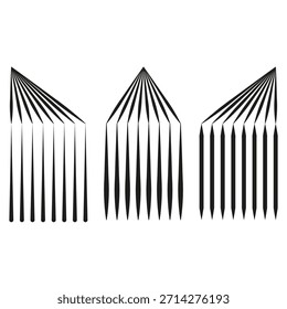 Line cone figures. Abstract geometric shapes. Dynamic ray burst. Vector minimal illustration. EPS 10.
