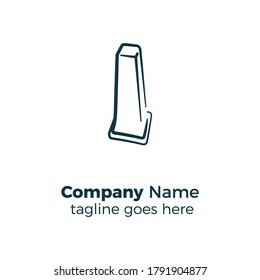 line cone road logo design icon vector illustration simple line