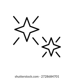Ausrufezeichen für Linienkonfetti. Handgezeichnete Konfetti Explosion Burst Strahl Glanz Linie Symbol Illustration. Ausrufezeichen Betonung Strahl funkeln Sternenhimmel Dekoration. Vektorgrafik.