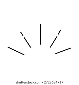 Ausrufezeichen für Linienkonfetti. Handgezeichnete Konfetti Explosion Burst Strahl Glanz Linie Symbol Illustration. Ausrufezeichen Betonung Strahl funkeln Sternenhimmel Dekoration. Vektorgrafik.