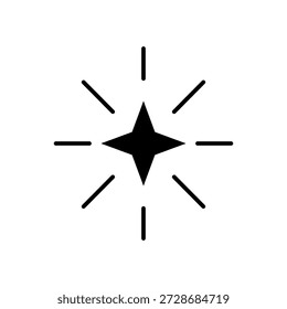 Ausrufezeichen für Linienkonfetti. Handgezeichnete Konfetti Explosion Burst Strahl Glanz Linie Symbol Illustration. Ausrufezeichen Betonung Strahl funkeln Sternenhimmel Dekoration. Vektorgrafik.
