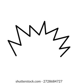 Ausrufezeichen für Linienkonfetti. Handgezeichnete Konfetti Explosion Burst Strahl Glanz Linie Symbol Illustration. Ausrufezeichen Betonung Strahl funkeln Sternenhimmel Dekoration. Vektorgrafik.