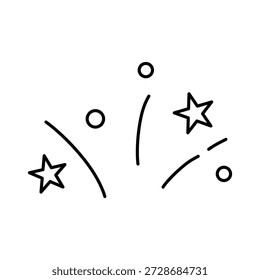 Ausrufezeichen für Linienkonfetti. Handgezeichnete Konfetti Explosion Burst Strahl Glanz Linie Symbol Illustration. Ausrufezeichen Betonung Strahl funkeln Sternenhimmel Dekoration. Vektorgrafik.