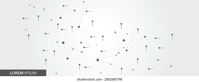 Verbindungsleitung. Konzept der Wissenschaftstechnologie. Soziales Netzwerk. Datentechnologie, Vektorhintergrund