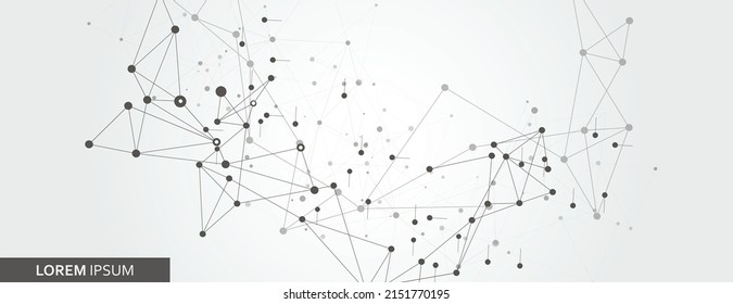 Line connect. Science technology concept. Social network. Data science technology vector background