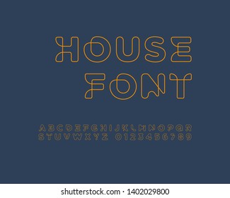 Line Connected Font Set Design