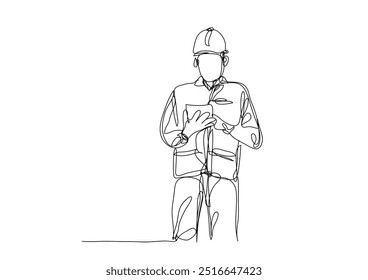 line construction, Civil engineer, Continuous one line drawing , Architects and worker
