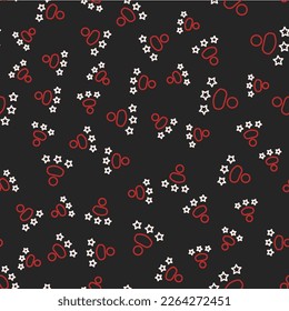 Line Consumer or customer product rating icon isolated seamless pattern on black background.  Vector