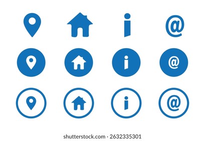 line Contact icons set. Web icon set. Contact us icon set. Website internet different icons. Social media contact icon. vector illustration eps 10