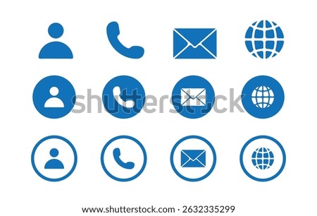 line Contact icons set. Web icon set. Contact us icon set. Website internet different icons. Social media contact icon. vector illustration eps 10