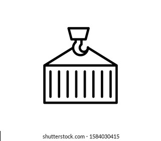 Line Container icon isolated on white background. Outline symbol for website design, mobile application, ui. Container pictogram. Vector illustration, editorial stroke. Eps10