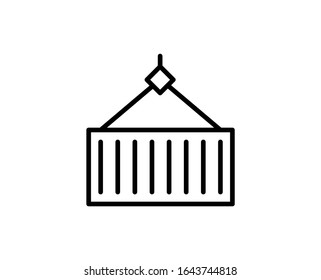 Icono de contenedor de línea aislado en fondo blanco. Símbolo de esquema para diseño de sitio web, aplicación móvil, ui. Pictograma del contenedor. Ilustración vectorial, derrame editorial. Eps10