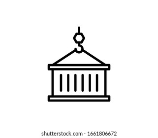 Line Container icon isolated on white background. Outline symbol for website design, mobile application, ui. Container pictogram. Vector illustration, editorial stroke. Eps10