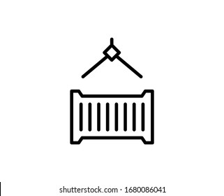 Line Container icon isolated on white background. Outline symbol for website design, mobile application, ui. Container pictogram. Vector illustration, editorial stroke. Eps10