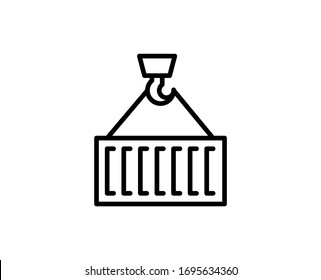 Icono de contenedor de línea aislado en fondo blanco. Símbolo de esquema para diseño de sitio web, aplicación móvil, ui. Pictograma del contenedor. Ilustración vectorial, derrame editorial. Eps10