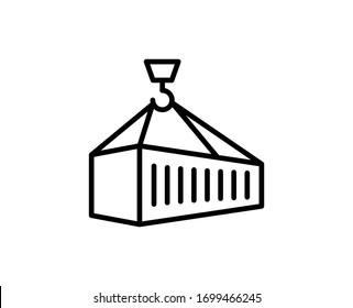 Line Container icon isolated on white background. Outline symbol for website design, mobile application, ui. Container pictogram. Vector illustration, editorial stroke. Eps10