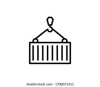 Line Container icon isolated on white background. Outline symbol for website design, mobile application, ui. Container pictogram. Vector illustration, editorial stroke. Eps10