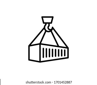 Line Container icon isolated on white background. Outline symbol for website design, mobile application, ui. Container pictogram. Vector illustration, editorial stroke. Eps10