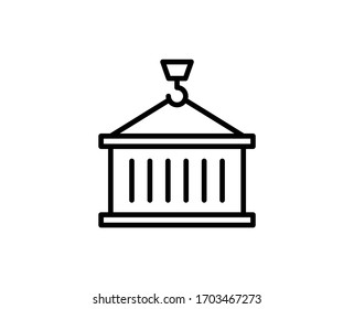 Line Container icon isolated on white background. Outline symbol for website design, mobile application, ui. Container pictogram. Vector illustration, editorial stroke. Eps10