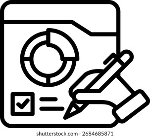 Ilustración vectorial de iconos de gestión de contenido de línea