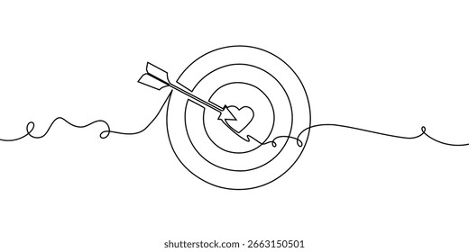 Línea de flecha continua arte uno arriba dibujando la dirección del icono de destino hacia abajo. Ilustración de crecimiento continuo del negocio de finanzas Ilustración de un solo contorno Vector de círculo de trabajo proceso de signo de meta alrededor del crecimiento de doodle.