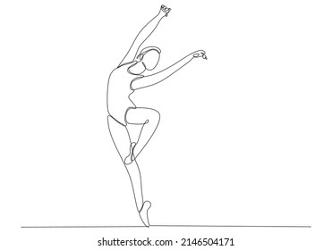 
a line of continuous beautiful female ballet dancers hand drawn minimalist design