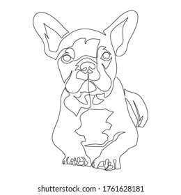 Line continuous of cute dog