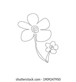 line continuous logo in the form of two flowers and a stem