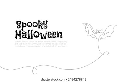line continuous pumpkin spooky halloween