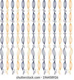  Line, contour vector ornament, vertical seamless pattern.For your textile design.With clipping mask, can be modify.