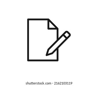Line contract icon isolated on white background. Outline symbol for website design, mobile application, ui. Real estate pictogram. Vector illustration, editorial stroсk. 