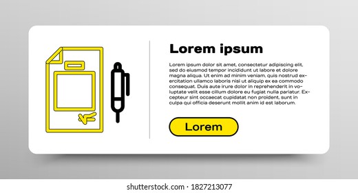 Line Contract money and pen icon isolated on white background. Banking document dollar file finance money page. Colorful outline concept. Vector