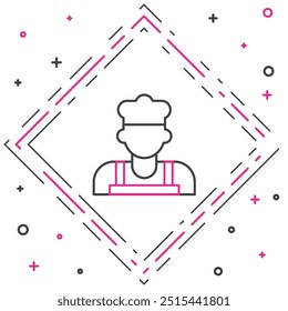 Line Cook icon isolated on white background. Chef symbol. Colorful outline concept. Vector